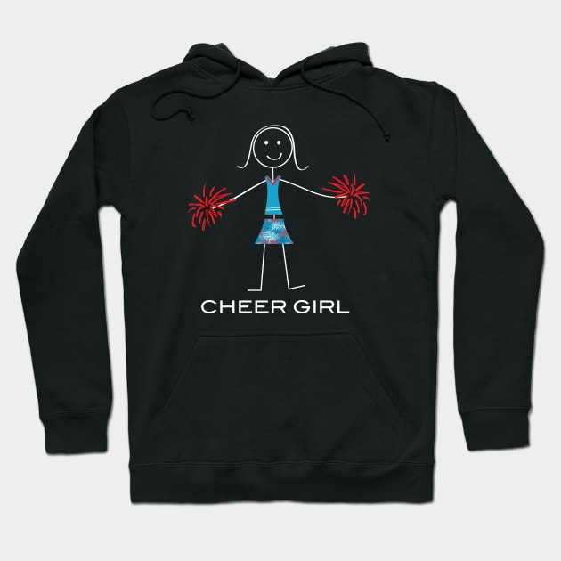 Funny Womens Cheer Girl Illustration Hoodie by whyitsme